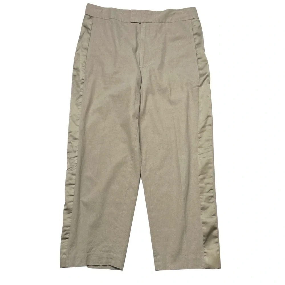 Banana Republic Linen‎ blend Tuxedo Tapered Pant Tan Sz 8